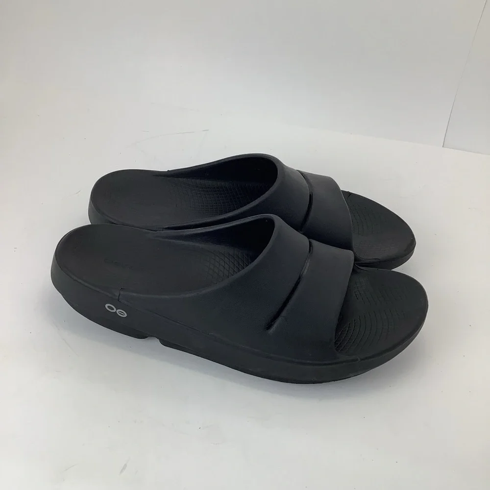 OOFOS OOahh Men's Black Recovery Slide Sandals‎ size 11